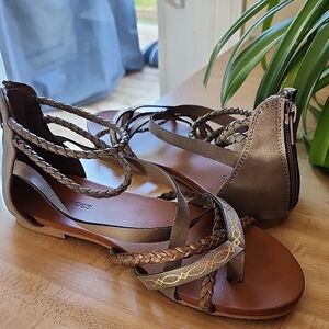 Maurices Metallic Bronze Braided Sandals